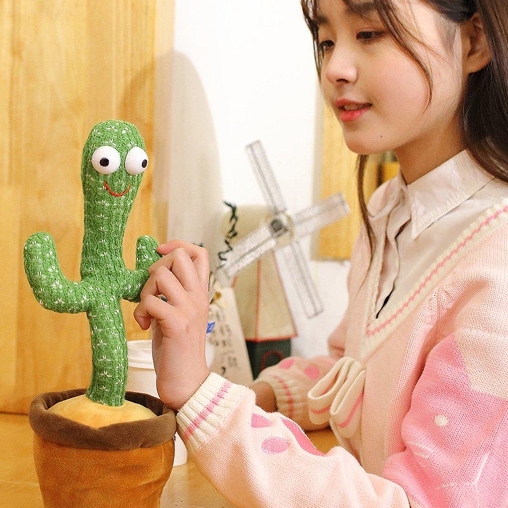 Dancing Cactus Toy with Recording - Rechargeable/Cell Operated Plush Funny Electronic Shaking Cactus Singing Dancing Cactus
