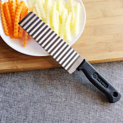(Pack of 2) French Fry Cutters Stainless Steel Wave Knife Potato Cutting Machine Corrugated Knife Cutting French Fries Corrugated Cutter